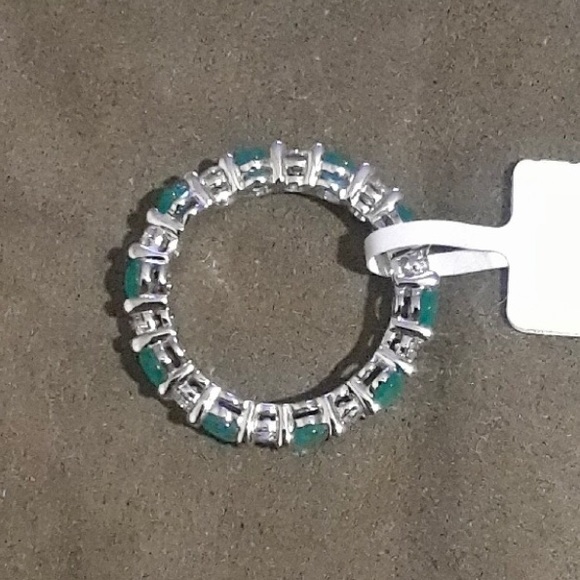 ❌❌❌SOLD❌❌❌NWOT 4.32 CTW BEAUTIFUL GREEN EMERALD AND NATURAL WHITE SAPPHIRE RING - Picture 11 of 16